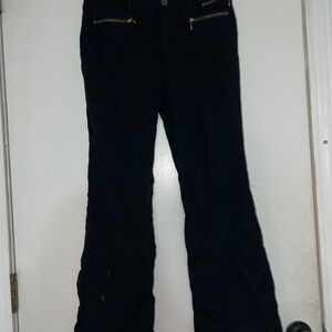 INC International Concepts Black Flare Pants with Gold Zippers